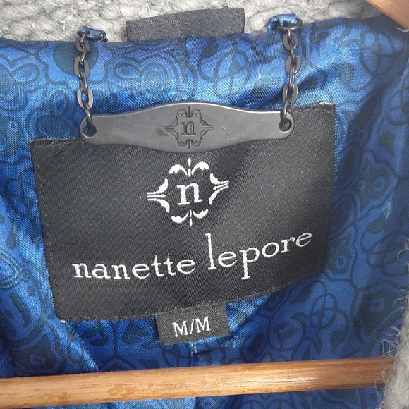 Nanette Lepore Gray Herringbone Trench Coat - Picture 6 of 10